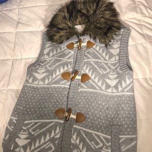 Fluffy Knit Sherpa Lined Vest